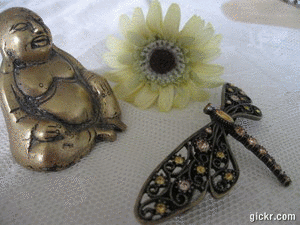 Dragonfly, Buddha and the Flower